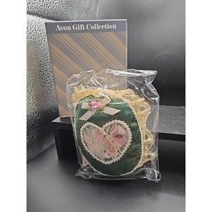 Vintage Avon Satin and‎ Lace Green Sachet Ornament RARE new in package